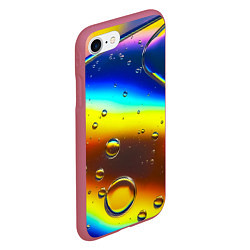 Чехол iPhone 7/8 матовый Градиент Жёлто-Синяя Абстракция, цвет: 3D-малиновый — фото 2