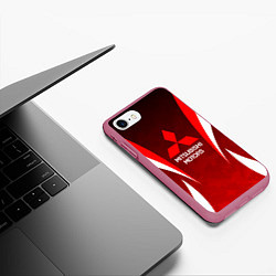 Чехол iPhone 7/8 матовый MITSHUBISHI RED CAMO, цвет: 3D-малиновый — фото 2