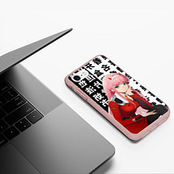 Чехол iPhone 7/8 матовый Ноль два Любимый во франксе Zero Two, цвет: 3D-светло-розовый — фото 2
