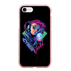 Чехол iPhone 7/8 матовый Cyber World, цвет: 3D-светло-розовый