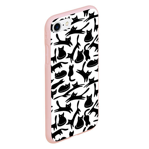 Чехол iPhone 7/8 матовый Домашний котик / 3D-Светло-розовый – фото 2