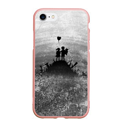 Чехол iPhone 7/8 матовый Бэнкси Дети Любовь Banksy, цвет: 3D-светло-розовый