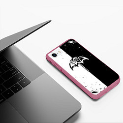Чехол iPhone 7/8 матовый BRING ME THE HORIZON черное былое, цвет: 3D-малиновый — фото 2