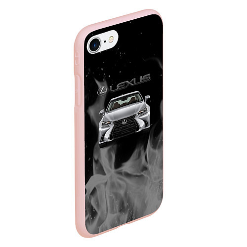 Чехол iPhone 7/8 матовый Lexus лексус огонь / 3D-Светло-розовый – фото 2