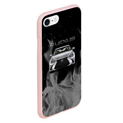 Чехол iPhone 7/8 матовый Lexus лексус огонь, цвет: 3D-светло-розовый — фото 2