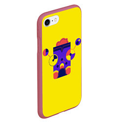 Чехол iPhone 7/8 матовый Абстрактный персонаж, цвет: 3D-малиновый — фото 2