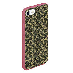 Чехол iPhone 7/8 матовый Камуфляж с Сеткой, цвет: 3D-малиновый — фото 2