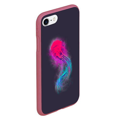 Чехол iPhone 7/8 матовый Медуза Градиент Неон / 3D-Малиновый – фото 2