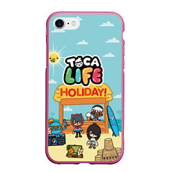 Чехол iPhone 7/8 матовый Toca Life Holiday!, цвет: 3D-малиновый