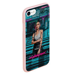 Чехол iPhone 7/8 матовый Джуди сyberpunk2077, цвет: 3D-светло-розовый — фото 2