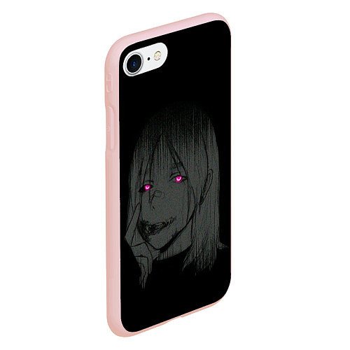 Чехол iPhone 7/8 матовый Девушка с неоновыми глазами / 3D-Светло-розовый – фото 2