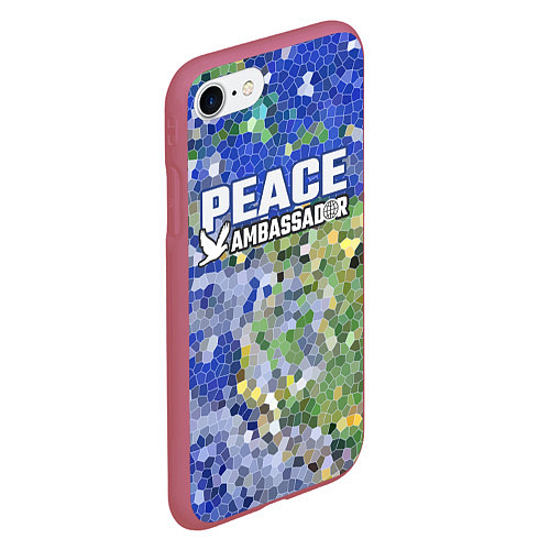 Чехол iPhone 7/8 матовый Peace Ambassador Посол мира / 3D-Малиновый – фото 2