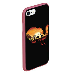 Чехол iPhone 7/8 матовый Душа природы - слон, цвет: 3D-малиновый — фото 2