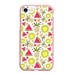 Чехол iPhone 7/8 матовый Летние вкусности, цвет: 3D-светло-розовый