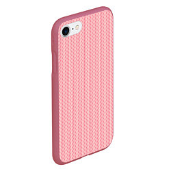 Чехол iPhone 7/8 матовый Вязаный простой узор косичка Три оттенка розового, цвет: 3D-малиновый — фото 2