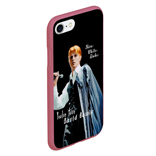 Чехол iPhone 7/8 матовый Thin White Duke David Bowie Isolar Tour / 3D-Малиновый – фото 2