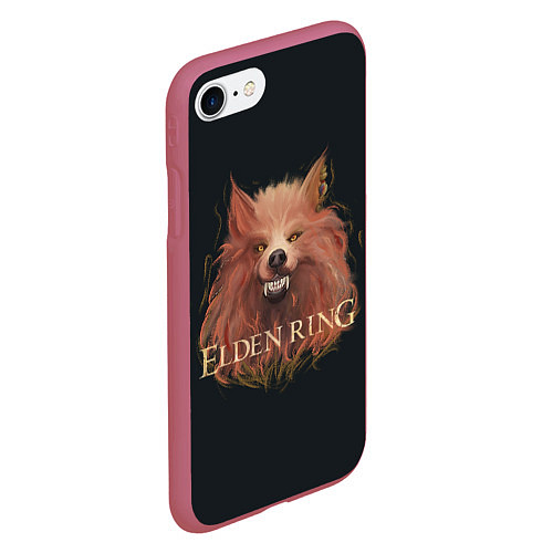 Чехол iPhone 7/8 матовый Алый волк из Elden Ring / 3D-Малиновый – фото 2