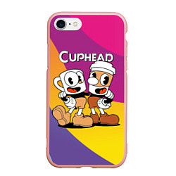 Чехол iPhone 7/8 матовый Cuphead Show Чашечки, цвет: 3D-светло-розовый