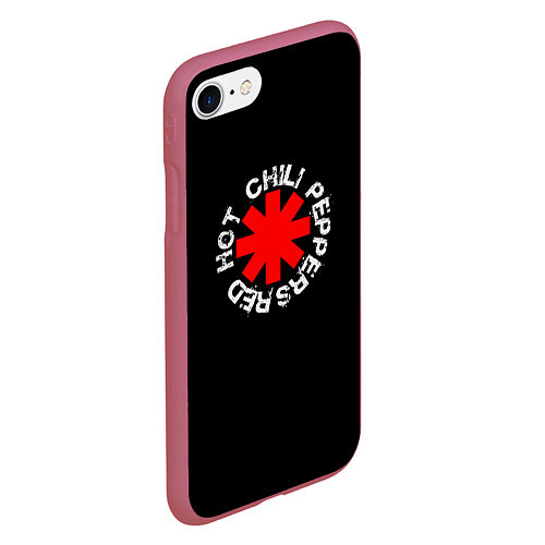 Чехол iPhone 7/8 матовый Red Hot Chili Peppers Rough Logo / 3D-Малиновый – фото 2