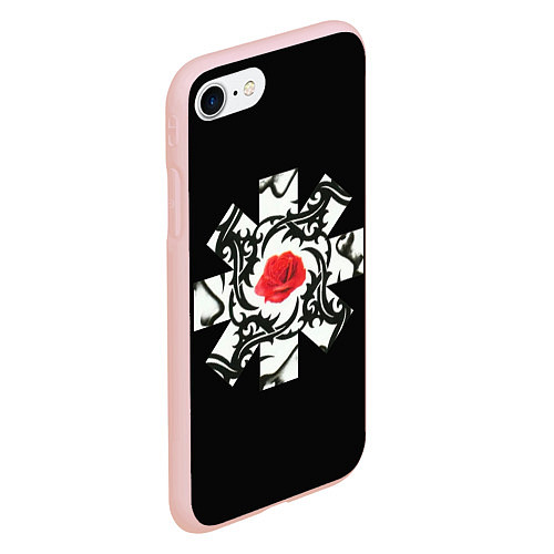 Чехол iPhone 7/8 матовый RHCP Logo Red Rose / 3D-Светло-розовый – фото 2