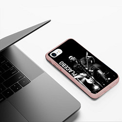 Чехол iPhone 7/8 матовый Placebo Пласибо рок-группа, цвет: 3D-светло-розовый — фото 2
