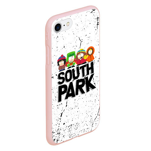 Чехол iPhone 7/8 матовый Южный парк мультфильм - персонажи South Park / 3D-Светло-розовый – фото 2