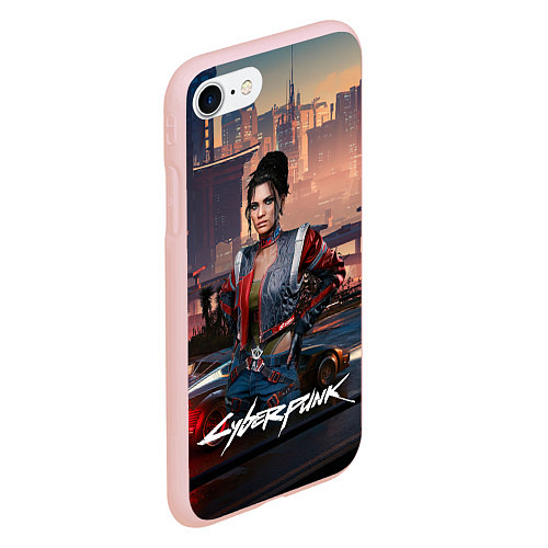 Чехол iPhone 7/8 матовый Panam Cyberpunk2077 / 3D-Светло-розовый – фото 2