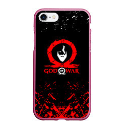 Чехол iPhone 7/8 матовый God of War Ragnarok герой лого