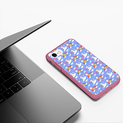 Чехол iPhone 7/8 матовый КОТ ЕДИНОРОГ, цвет: 3D-малиновый — фото 2