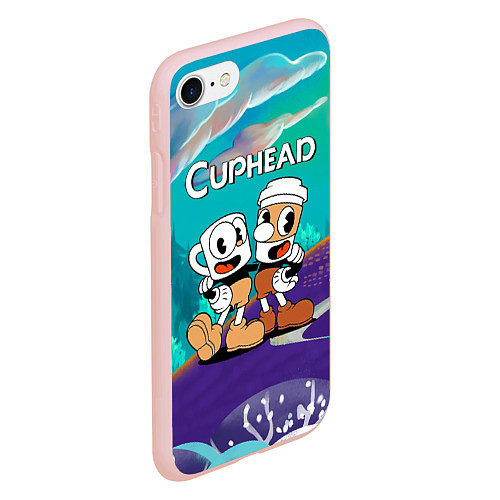 Чехол iPhone 7/8 матовый Cuphead чашечка кофе / 3D-Светло-розовый – фото 2