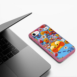 Чехол iPhone 7/8 матовый Лалафанфан на фоне полевых цветов, цвет: 3D-малиновый — фото 2