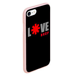 Чехол iPhone 7/8 матовый Love RHCP Red Hot Chili Peppers, цвет: 3D-светло-розовый — фото 2