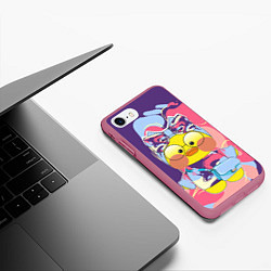 Чехол iPhone 7/8 матовый Лалафанфан в сиреневых волнах, цвет: 3D-малиновый — фото 2