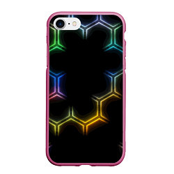Чехол iPhone 7/8 матовый Геометрический узор Neon, цвет: 3D-малиновый