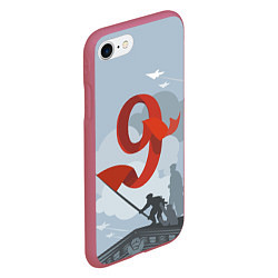 Чехол iPhone 7/8 матовый Знамя ДЕНЬ ПОБЕДЫ, цвет: 3D-малиновый — фото 2