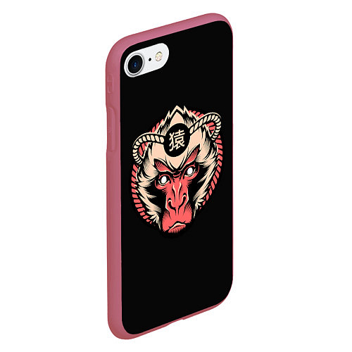 Чехол iPhone 7/8 матовый Символ обезьяны / 3D-Малиновый – фото 2