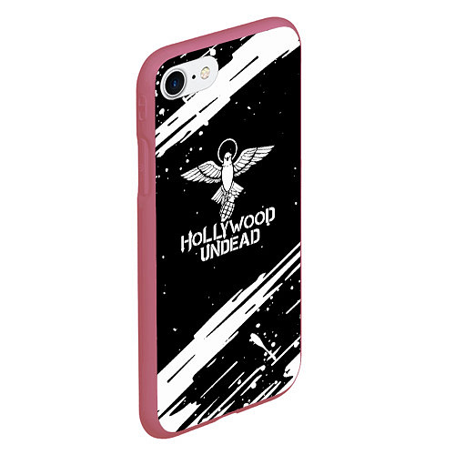 Чехол iPhone 7/8 матовый Hollywood undead logo / 3D-Малиновый – фото 2