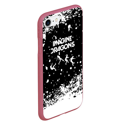 Чехол iPhone 7/8 матовый Imagine dragons rock / 3D-Малиновый – фото 2
