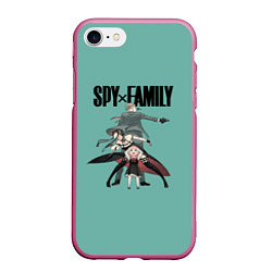 Чехол iPhone 7/8 матовый Spy x Family, цвет: 3D-малиновый