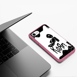 Чехол iPhone 7/8 матовый Korn потёки, цвет: 3D-малиновый — фото 2