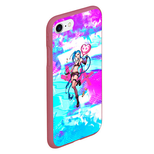 Чехол iPhone 7/8 матовый JINX ДЖИНКС NEON / 3D-Малиновый – фото 2