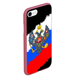 Чехол iPhone 7/8 матовый Россия - имперский герб, цвет: 3D-малиновый — фото 2