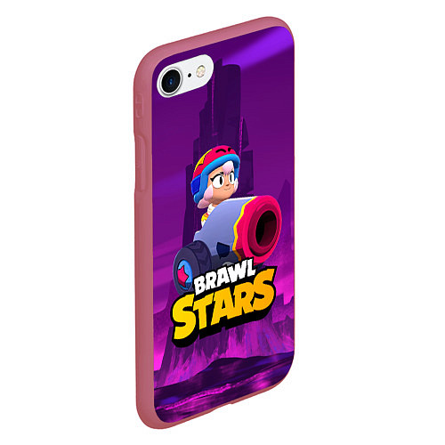 Чехол iPhone 7/8 матовый BrawlStars Бонни с пушкой Bonny / 3D-Малиновый – фото 2