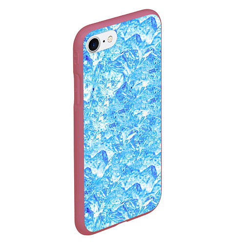 Чехол iPhone 7/8 матовый Сапфировые Кубики Льда / 3D-Малиновый – фото 2