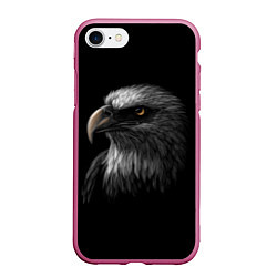 Чехол iPhone 7/8 матовый Голова хищного орла, цвет: 3D-малиновый