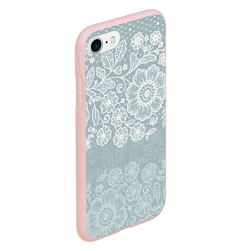 Чехол iPhone 7/8 матовый Свадебное кружево / 3D-Светло-розовый – фото 2