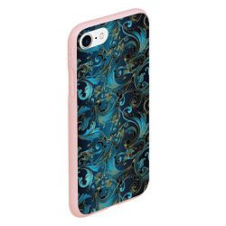 Чехол iPhone 7/8 матовый Blue Abstract Узоры, цвет: 3D-светло-розовый — фото 2