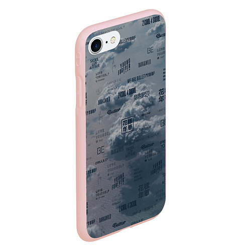 Чехол iPhone 7/8 матовый BTS Дискография / 3D-Светло-розовый – фото 2