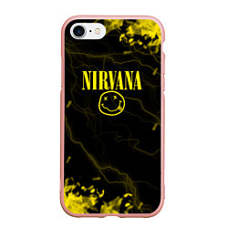 Чехол iPhone 7/8 матовый Nirvana молнии, цвет: 3D-светло-розовый