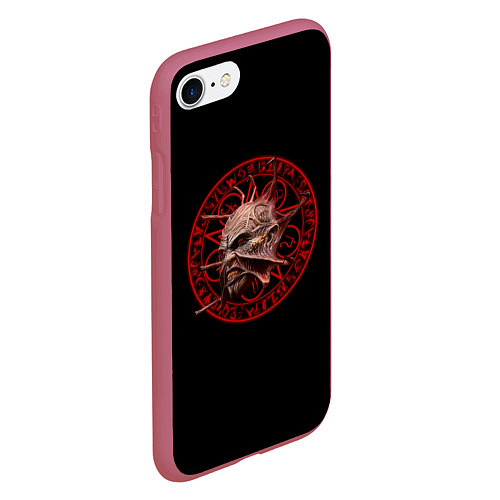Чехол iPhone 7/8 матовый Джиперс Криперс и пентограмма / 3D-Малиновый – фото 2